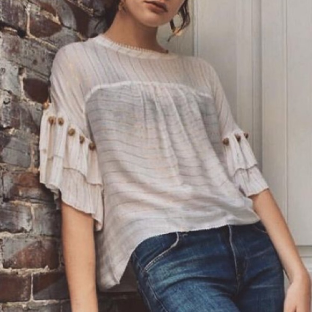 NWT Saylor Martha Top in Ivory & Gold size XS